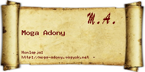 Moga Adony névjegykártya